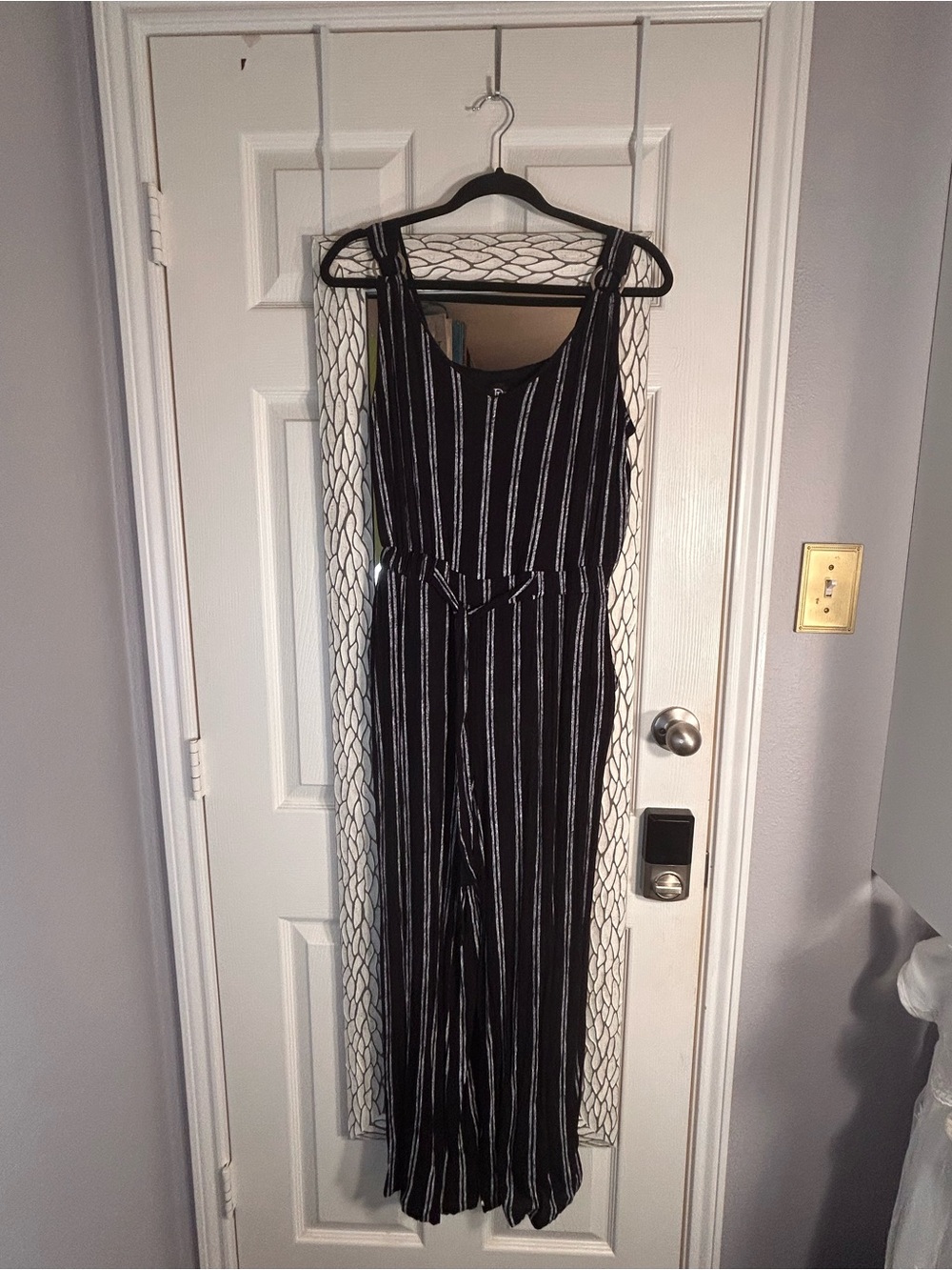 Derek Heart Black & White Striped Maxi Jumpsuit